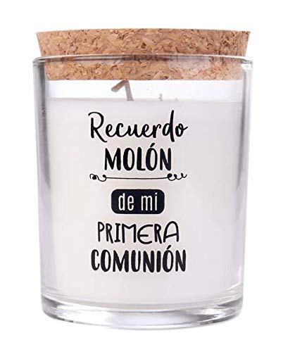 DISOK Lote de 20 Velas de 1ª Comunión Recuerdo Molón presentada en Caja Kraft de Regalo - Velas para Comuniones Originales y Baratas. Recuerdos para 1ª Comunión, Detalles y Regalos Baratos