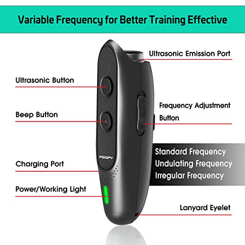 Dispositivo antiladridos para perros con frecuencia variable ultrasónica de corteza de perro, 2 en 1, dispositivo de control de ladridos de perros, herramienta de entrenamiento manual para perros