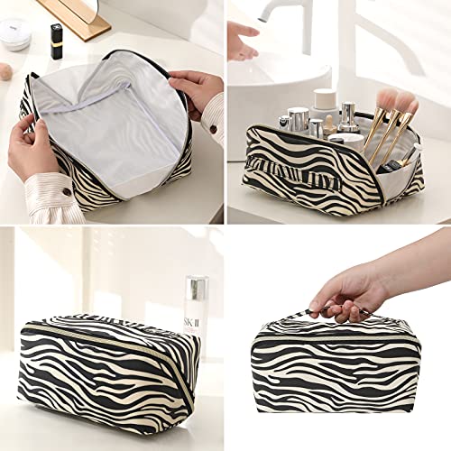 Dizdvizd Bolsas de Aseo para Mujeres y Niñas, Neceser de Viaje, Impermeable Organizador de Cosméticos - Zebra