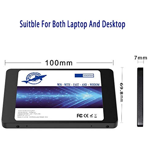 Dogfish SSD 60GB SATA3 2.5 Inch Unidad de Estado s贸lido incorporada 7MM High Speed (60GB)