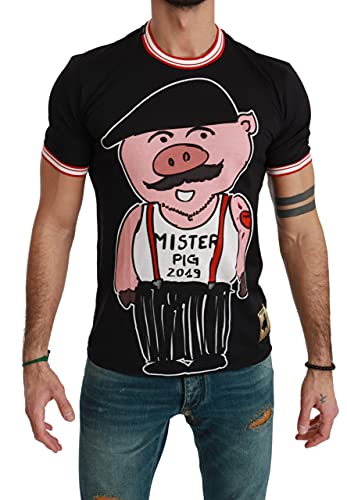 Dolce & Gabbana Hombres Pig manga corta camiseta