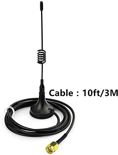 DollaTek 2Pcs Omni de Ganancia de Unidad de 433 MHz, Antena de 5.5 Pulgadas con Base magnética e impedancia de Conector SMA Macho de 50 ohmios - 5DBI