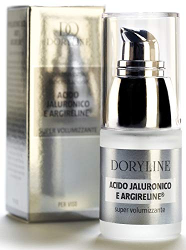 DORYLINE Suero Facial de Acido Hialurónico Puro con Argireline® 15ml, Crema Facial Antiarrugas Elastificante e Hidratante, Gel Relajante 100% Made in Italy, Excepcional Efecto Lifting y Antiedad