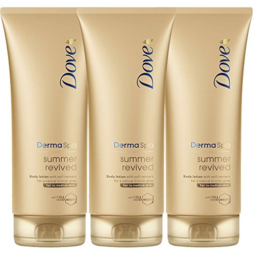 Dove Derma Spa Summer Revived Fair to Medium Skin Body Lotion 200 ml (paquete de 3)