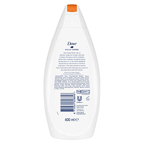 Dove Gel Douche Surgras Sans Sulfates, Huile et Crème pour Peaux Sèches (Lot de 2x750 ml)