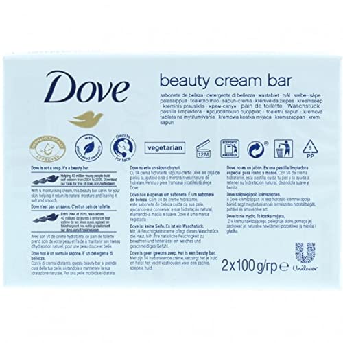 Dove Jabón crema 100 g, 2 unidades