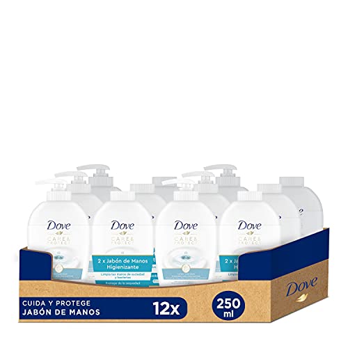 Dove Jabón de Manos Care & Protect con Dosificador y Recambio 2 X 250 ml 500 ml - Pack de 6