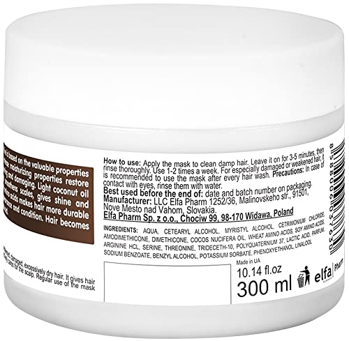 Dr. Sante Máscara hidratante extra con aceite de coco para cabello seco y quebradizo, 300 g