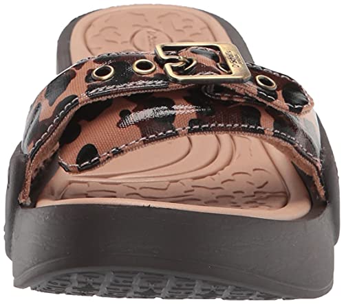 Dr. Scholl's Shoes Sandalia Rock on Slide para mujer, marrón (Marrón leopardo), 38 EU