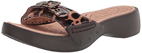 Dr. Scholl's Shoes Sandalia Rock on Slide para mujer, marrón (Marrón leopardo), 38 EU