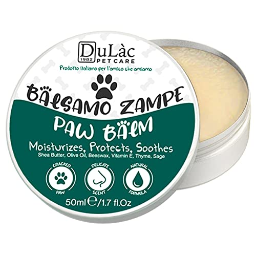 Dulàc Crema Almohadillas Perros Natural y Reparadora con Manteca De Karité, Vitamina E, Cera De Abejas, Crema Protectora Almohadillas Perro, Protector de Almohadillas Perro Made in Italy