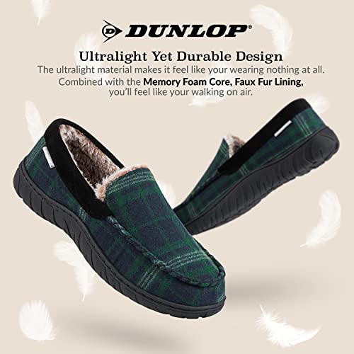 Dunlop Zapatillas Casa Hombre Mocasines Antideslizantes con Memory Foam (43 EU, Azul Marino/Verde, numeric_43)