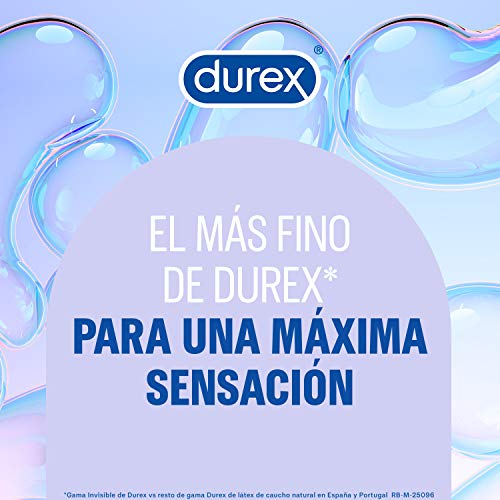 Durex Preservativos Invisibles Super Finos para Maximizar la Sensibilidad, el más fino de Durex* - 12 condones