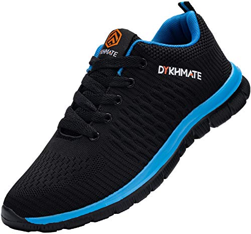 DYKHMATE Zapatillas de Deportes Hombre Ligero Transpirable Zapatos para Correr Gimnasio Casual Sneakers (Azul Negro,41 EU)