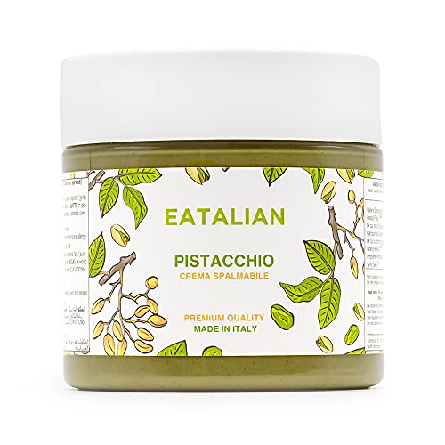 EATALIAN by AMZ BETTER Crema de Pistacho para untar 200 gramos, Natural y Proteína Siciliana, Pasta de Proteína Made in Italy. Sabor Dulce Ideal para Pan y Para Rellenar Pasteles