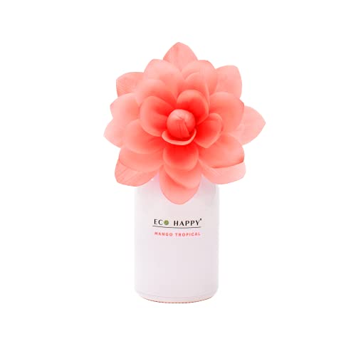 ECO HAPPY - Ambientador de Flor Perfumada que cambia de color. Fragancias frescas y de larga duración. 75 ml. (Mango Tropical)