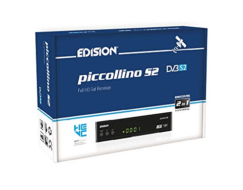 EDISION Piccollino DVB-S2 Full HD Sat Receiver H.265/HEVC lector de tarjeta USB Negro