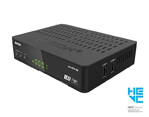 EDISION Piccollino DVB-S2 Full HD Sat Receiver H.265/HEVC lector de tarjeta USB Negro