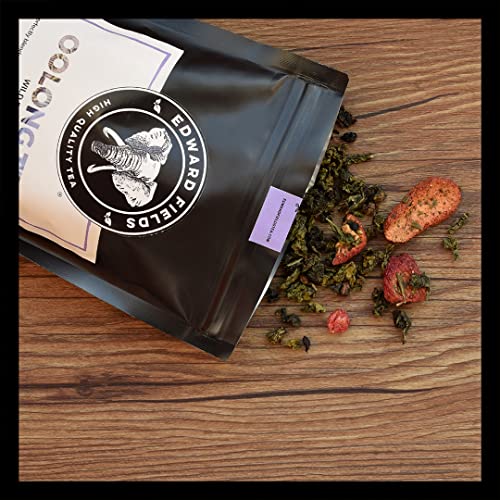 Edward Fields Tea ® - Té azul Oolong orgánico a granel con ingredientes y aromas naturales. Té recolectado a mano, 100 gramos. (Frutos Rojos)