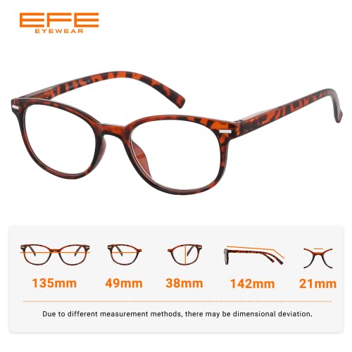 EFE Gafas de Lectura Presbicia Valor Pack 5 Hombre Mujer Unisex con Diseño de Patrón de Templo de Moda Buena Vision Anti Luz Azul Calidad Bisagras de Resorte Lectores 2.0