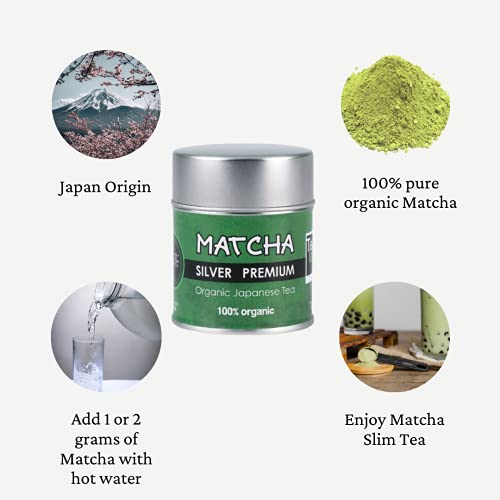 Eguia te matcha, lata de 30 g de polvo japonés puro 100% & primera calidad te matcha slim adelgazante | te verde matcha detox, color intenso & aroma natural