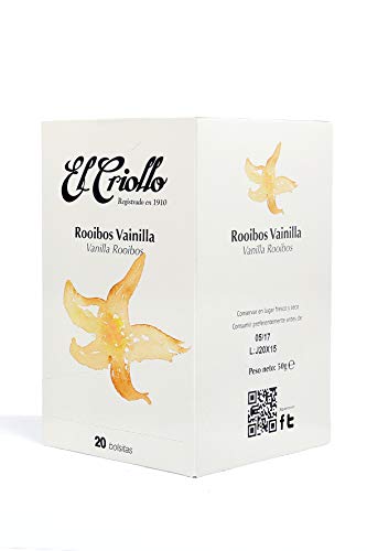 El Criollo - Infusión Rooibos Vainilla Gourmet | Pack de 2x20 (40 bolsitas)