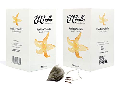 El Criollo - Infusión Rooibos Vainilla Gourmet | Pack de 2x20 (40 bolsitas)