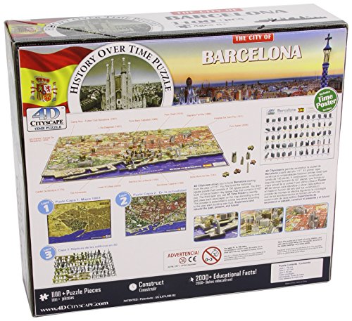 Eleven Force - Puzzle 4D Ciudades, diseño Barcelona (00500)- Puzzle Barcelona, Multicolor