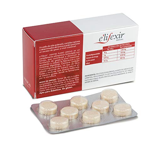 Elifexir Esenciall | Vientre Plano Hinojo | Comprimidos Masticables con Extracto de Hinojo | Ayuda a Disminuir la Formación de Gases Intestinales. - 32 Cápsulas