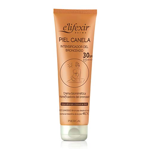 Elifexir Piel Canela SPF 30. Gel Bronceador. Acelerador del Bronceado. Bronceado Intenso y Duradero | Waterproof | Protector Solar UVA, UVB e IR-A. Con Monoï de Tahití. 150ml