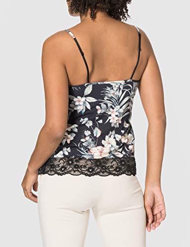 Emporio Armani 164422 1P212 66720 Chaleco Moderno, Diseño de Flores en Color Negro, L para Mujer