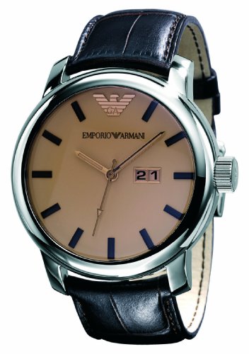 Emporio Armani Classic Collection AR0429 - Reloj analógico de Cuarzo para Hombre, Correa de Cuero