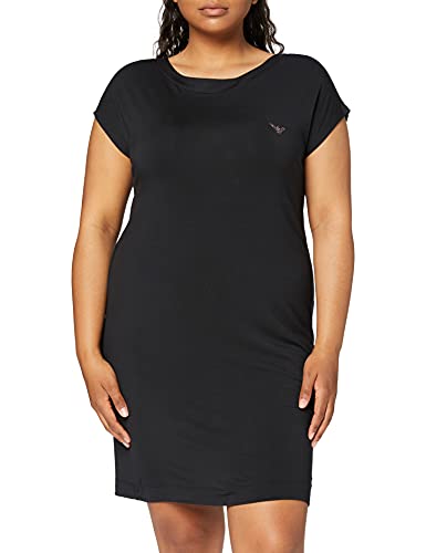 Emporio Armani Underwear Night Dress Fluid Viscose Bata de Noche, Black, S para Mujer