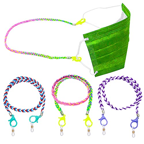 ErenBros PACK 3 Cordones para gafas de niños - Sujeta mascarillas niños con mosquetones - Cuelga mascarillas infantil - Cadena mascarilla niño