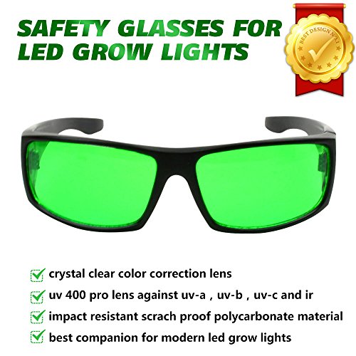 Esbaybulbs Gafas Protectoras de Crecer Luces Protecciones para Los Ojos contra Rayos Rojo,Azul,UV, IR,y así,LED Gafas de Seguridad
