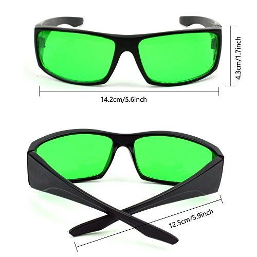 Esbaybulbs Gafas Protectoras de Crecer Luces Protecciones para Los Ojos contra Rayos Rojo,Azul,UV, IR,y así,LED Gafas de Seguridad