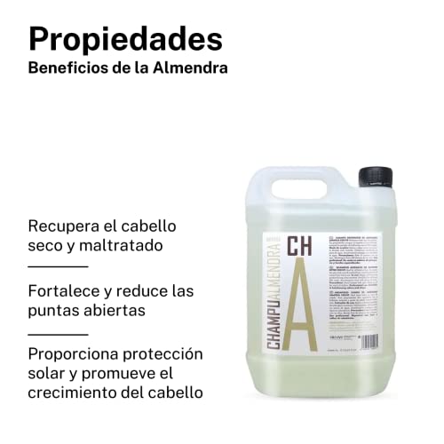 Eseuve Profesional Champú S Garrafa Eseuve, Transparente, Almendra, 5000 Mililitro