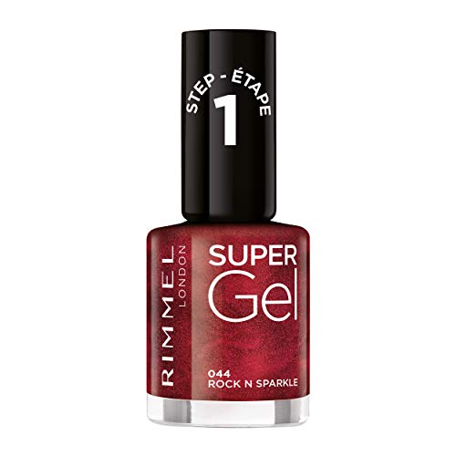 Esmalte de uñas Rimmel London 15 Year Collection Rock 'N' Sparkle, rojo oscuro