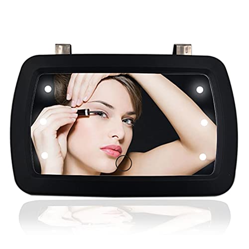 Espejo de visera de coche con luces LED, Maquillaje Espejo cosmético con protección solar Espejo de maquillaje para automóvil con pantalla táctil para varios accesorios de automóvil, camión.