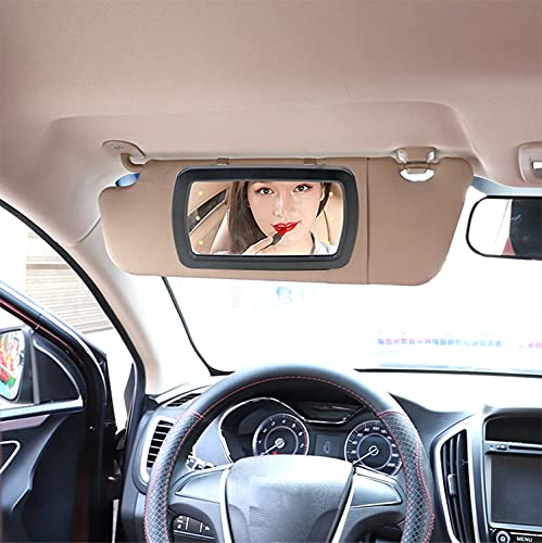 Espejo de visera de coche con luces LED, Maquillaje Espejo cosmético con protección solar Espejo de maquillaje para automóvil con pantalla táctil para varios accesorios de automóvil, camión.
