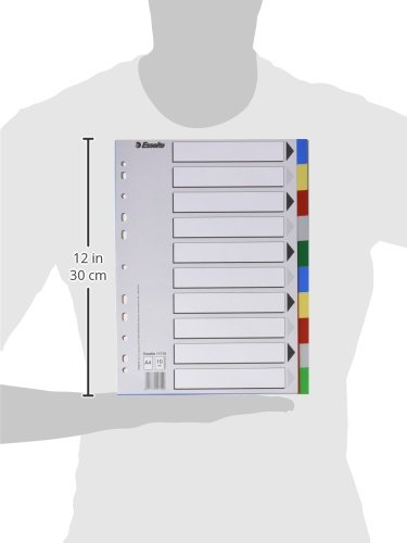 Esselte Separadores de plástico, PP, Tamaño A4, Gama ECO, 10 pestañas, Multicolor, 11710