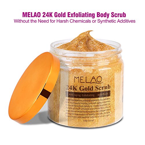 Exfoliante corporal de oro de 24 quilates, exfoliante para eliminar las células muertas de la piel muerta de la cara, el exfoliante natural es adecuado para la piel opaca o seca