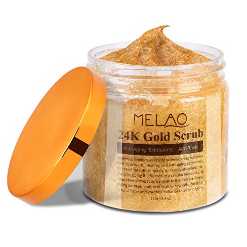 Exfoliante corporal de oro de 24 quilates, exfoliante para eliminar las células muertas de la piel muerta de la cara, el exfoliante natural es adecuado para la piel opaca o seca