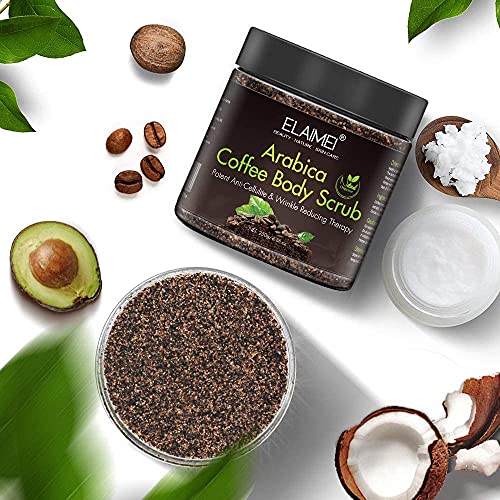 Exfoliante de café natural con exfoliante corporal orgánico de café, el mejor tratamiento para el acné, anticelulítico y estrías, terapia de venas araña para venas varicosas y eccema