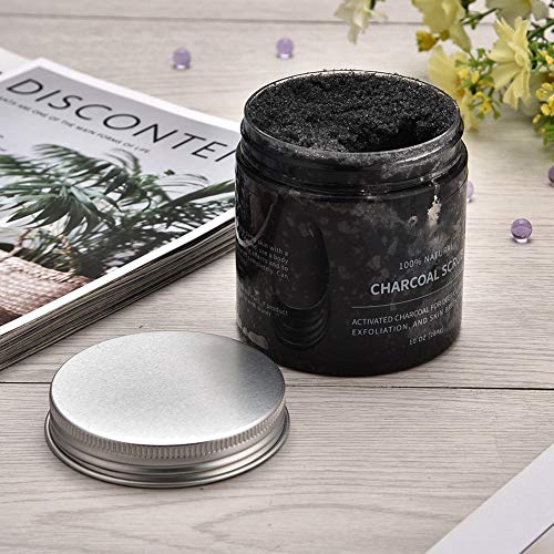 Exfoliante de Carbón Activado, Exfoliante Exfoliante Exfoliante Hidratante Corporal Limpieza Profundamente Hidratante y Refinando Poros para la Cara Hombros Corporales Manos Atrás y Piernas