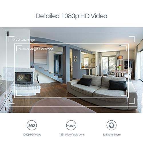 EZVIZ Cámara IP 1080P WiFi Cámara de Vigilancia Interior con Detección de Movimiento, Notificaciones Push, Audio bidireccional, Visión Nocturna, Smart Cámara para Teléfono, Kit de 2 Piezas CTQ2C