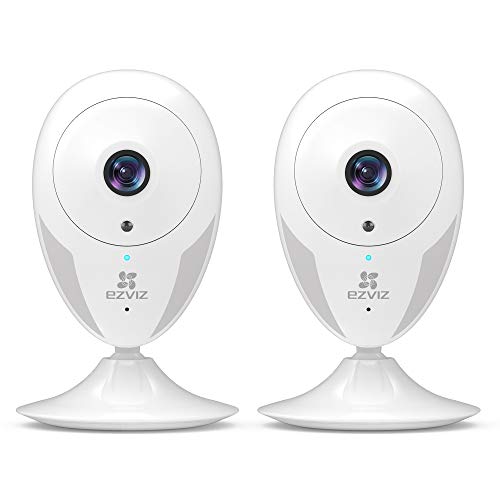 EZVIZ Cámara IP 1080P WiFi Cámara de Vigilancia Interior con Detección de Movimiento, Notificaciones Push, Audio bidireccional, Visión Nocturna, Smart Cámara para Teléfono, Kit de 2 Piezas CTQ2C