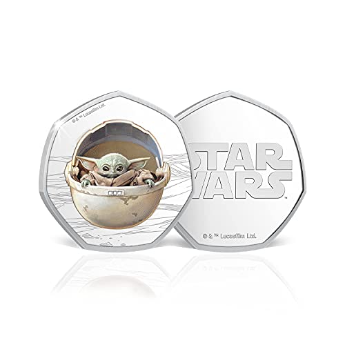 FANTASY CLUB Star Wars The Mandalorian - Colección Completa Edición Limitada de 3 Monedas conmemorativas bañadas en Plata. Baby Yoda Grogu.