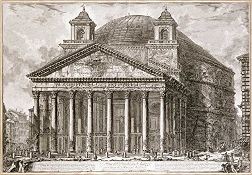 Feeling at home LIENZADO-con-AMERICAN-BOX-A-Vista del Panteón,-Roma-Piranesi-Europeo-Fino-Arte-Impresión sobre marco de madera-Horizontal-14x20_in