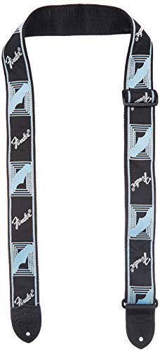 Fender 990681502 - Correa guitarra Monogram, Negro/Gris/Azul